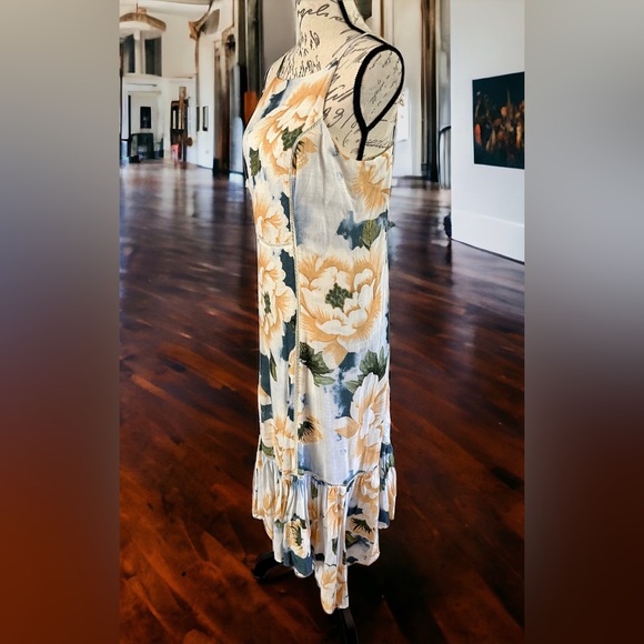 Farm Rio EUC Greenfield Midi Dress Sundress Floral White medium Anthropologie - Picture 5 of 16
